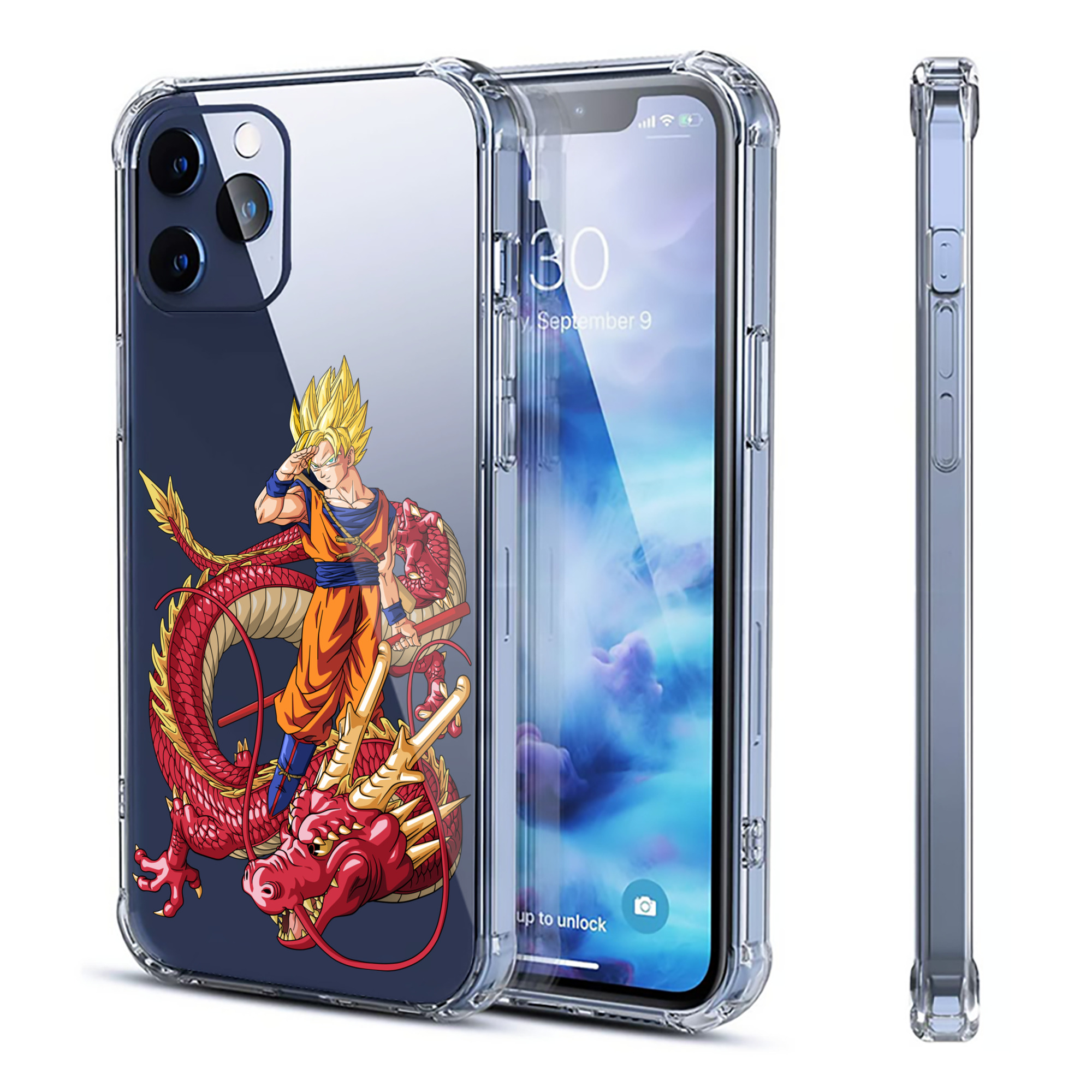 （画像用） ドラゴンボール 孫悟空（そん ごくう）Son Goku カカロット DRAGON BALL Kakarotto 【iPhone 12シリーズ対応】透明スマホケース（クリアソフトケース）